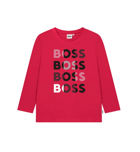 Krekls ar garām piedurknēm HUGO BOSS Repeat Logo Poppy